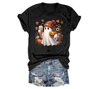 Costume d'Halloween pour homme et femme - T-shirt de carnaval - Imprimé carnaval 2025 - Col rond - Haut chemise - Automne Fall Shirts, Noir , 3XL