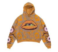 Costume d'Halloween pour homme - Sweat à capuche - Coupe ample - Décontracté - Streetwear - Impression numérique - Mélange confortable, or, 6XL