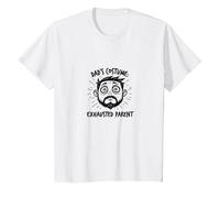 Costume d'halloween pour Papa : Slogan Amusant pour Parent épuisé T-Shirt, Enfant, Blanc, 6 Ans