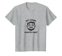 Costume d'halloween pour Papa : Slogan Amusant pour Parent épuisé T-Shirt, Enfant, Gris Chiné, 12 Ans