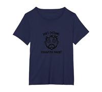 Costume d'halloween pour Papa : Slogan Amusant pour Parent épuisé T-Shirt, Femme Grandes Tailles, Bleu Marine, 1X