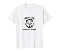 Costume d'halloween pour Papa : Slogan Amusant pour Parent épuisé T-Shirt, Homme, Blanc, 4XL