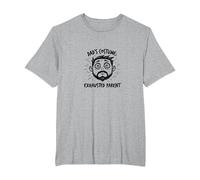 Costume d'halloween pour Papa : Slogan Amusant pour Parent épuisé T-Shirt, Homme Grandes Tailles, Gris Chiné, 4X Tall