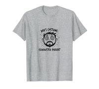 Costume d'halloween pour Papa : Slogan Amusant pour Parent épuisé T-Shirt, Homme, Gris Chiné, M