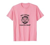 Costume d'halloween pour Papa : Slogan Amusant pour Parent épuisé T-Shirt, Homme, Rose, XXL