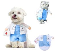 Costume d'Halloween pour petit chien et chat - Manteau de docteur amusant - Tenue de docteur pour chiot, chaton, chat - Vêtements de Noël (costume de docteur, taille XS)