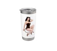 Costume d'Halloween rétro pour fille - Pin Up Devil Girl Gobelet isotherme en acier inoxydable double paroi