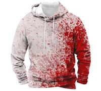 Costume d'Halloween sanglant pour homme - Sweat à capuche effrayant avec poche - Motif horreur - Pull à manches longues, Gris 1, XXL
