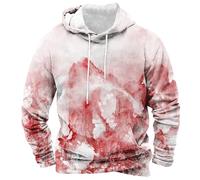 Costume d'Halloween sanglant pour homme - Sweat à capuche effrayant avec poche - Sweat à capuche à manches longues, rose 1, M