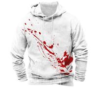 Costume d'Halloween sanglant pour homme - Sweat à capuche effrayant avec poche - Sweat à capuche à manches longues, gris, 3XL