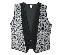 'Costume d'Halloween Skull Gilet Gilet de "avec petites têtes de mort en gris, taille M à XL