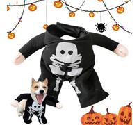 Costume d'Halloween squelette de chien,Costume de chien squelette | Costume d'Halloween pour chien qui brille dans le noir - Vêtements tête de mort | Tenue pour chien, Costumes d'halloween pour animau