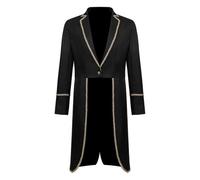 Costume d'Halloween vintage gothique steampunk pour homme avec bordure | Queue de morue vintage steampunk pour danses, jeux de rôle, fêtes masquées, défilés de mode