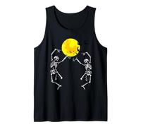 Costume d'horreur Squelette Dansant Pleine Lune Chauve-Souris Halloween Débardeur