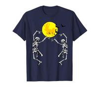 Costume d'horreur Squelette Dansant Pleine Lune Chauve-Souris Halloween T-Shirt