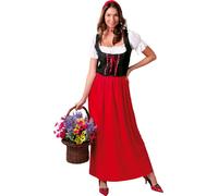 Costume d'hôtesse médiévale rouge Carnaval Princesse Mardi Gras Robe élégante, Taille : 42 - 44 (L) Couleur : Rouge