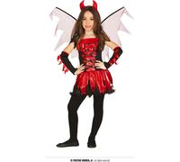 Costume diabolique de fille pour Halloween rouge-noir 7 à 9 ans (125-135 cm)