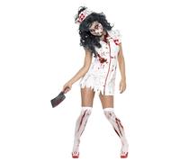 Costume D'Infirmière Zombie D'Halloween Pour Femmes Adultes XS-L