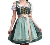 Costume Dirndl pour femme, robe Dirndl, costume de bière allemande bavaroise, tenue pour carnaval, jupe gothique, robe de renaissance, vert, 3XL