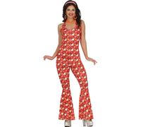 Costume Disco 70's Retro Overall Party Carnival Schlaghosen Vintage Glamour Rouge, Taille : 42 - 44 (L) Couleur : Orange