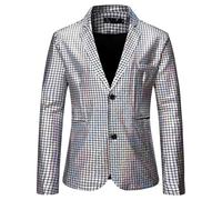 Costume Disco pour Homme - Veste Brillante à Paillettes pour Halloween | Veste à Paillettes Amusante pour Adultes Lors d'événements tels Que fête, Carnaval, Halloween ou Noël