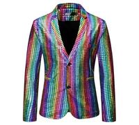 Costume Disco, Veste complète années 70 discothèque Brillante | Veste pour Blazer Costume pour Adultes pour fêtes et événements tels Que Mariage, Halloween, Noël, Danse, Anniversaire et
