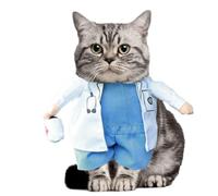 Costume Doctor Cat - Costume d'Halloween pour chien | Costumes d'Halloween pour petits chiens, costume de médecin pour animaux de compagnie, costumes d'Halloween pour chiens, vêtements de fête