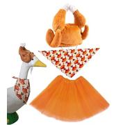 Costume d'oie de jardin, tutu en polyester, couvre-chef décoratif pour l'automne, décoration de pelouse, convient pour 58 cm de haut et 21 cm de large, 1 ensemble