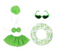 Costume d'oie de porche hawaïen - peluche d'oie avec chapeau, lunettes de , bouée de bain | Décoration de Patio d'anneau de natation, ensemble d'accessoires de décoration de cour de balcon de pe