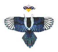 Costume d'oiseau - Ensemble en mousseline de soie légère, ailes élastiques réglables, masque facial pour , exploration de la nature dans le jardin, défilé des oiseaux de carnaval, histoire de