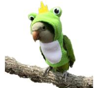 Costume d'oiseau pour couche d'oiseau - Costume d'avion, à capuche en forme de grenouille - Accessoire photo pour perroquets, perruches, calopsittes et conures solaires - Sweat à capuche pour petits animaux (vert sans couches, taille S)