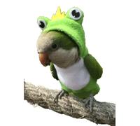 Costume d'oiseau pour couches d'oiseau - Costume d'avion, à capuche en forme de grenouille - Accessoire photo pour perroquets, perruches, calopsittes et conures solaires - Sweat à capuche pour petits animaux (vert avec couches, taille M)