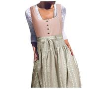 Costume d'Oktoberfest pour Femmes Femme Chic Bavarois de Fille Festival bière Serveuse Robe Dirndl jusqu'aux Genoux Traditionnelle Tenue Carnaval