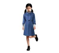 Costume d'orphelin du film d'horreur pour enfants - Tenue de costumade - Robe vintage à manches longues - Col Peter Pan - Bleu