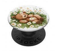 Costume d'ours à Fleurs Amusant pour Les Amateurs de Fleurs et de Marguerites PopSockets PopGrip Adhésif