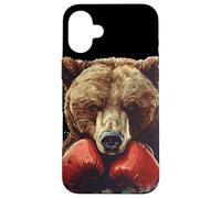 Costume d'ours de Boxe Cool pour Les Amateurs de Boxeur et de Sport Coque pour iPhone 16 Plus
