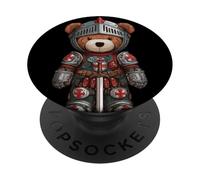 Costume d'ours en Peluche au Look Chevalier pour garçons et Filles PopSockets PopGrip Adhésif