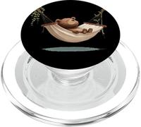 Costume d'ours en Peluche Souriant dans Un hamac pour Les Amateurs de Plage PopSockets PopGrip pour MagSafe