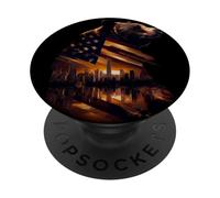 Costume d'ours Patriotique pour Les Amoureux des Villes américaines et symboliques PopSockets PopGrip Adhésif