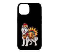 Costume drôle de Dinde Husky de Sibérie pour Thanksgiving Amoureux des Chiens Coque pour iPhone 14
