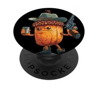 Costume drôle de Gland en Look Chasseur avec Chapeau et Pistolet PopSockets PopGrip Adhésif