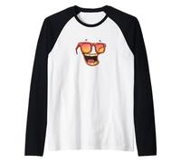 Costume drôle de Lunettes emblème avec Un Grand Rire Manche Raglan