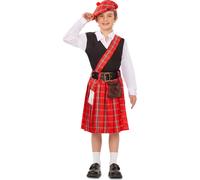 Costume écossais pour garçon Costume de carnaval rouge-noir-blanc
