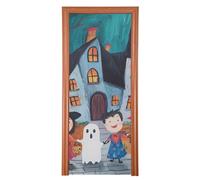 Costume effrayant pour enfants, sorcières, vampires, couvre-porte de Noël, 89 x 200 cm, bannière de bienvenue pour porche, décoration intérieure et extérieure M