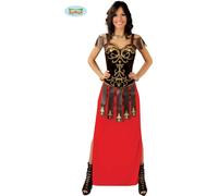 Costume élégant de gladiateur pour femme - brun/rouge