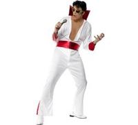Costume Elvis blanc et rouge (Taille M) Blanc G