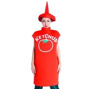 Costume en bouteille de ketchup | Costume de sauce épicée pour fête déguisée, costume de moutarde pour adultes, pour Halloween, Noël, vacances, anniversaires, carnaval, mascarades, soirées à thème