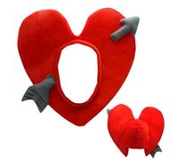 Costume en forme de cœur en peluche | Chapeau de fête de Saint-Valentin | Chapeau amusant en forme de cœur d'amour pour adultes et, idéal pour les fêtes costumées, les accessoires photo de