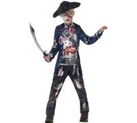 Costume Enfant Pirate Zombie Luxe - Noir - S bleu G