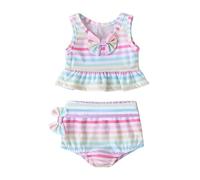 Costume Enfants Été Bébé Fille Volants Dessin animé Dot Dinosaure Pastèque Imprimé Deux Pièces Maillots de Bain Maillot de Bain Bikini Tenues Deux UNE, Rose, 12-18 mois